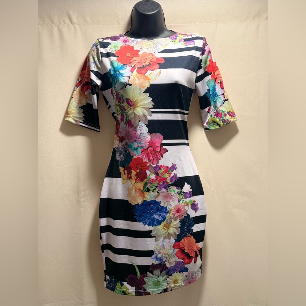 Colorful Floral Women's Midi Dress